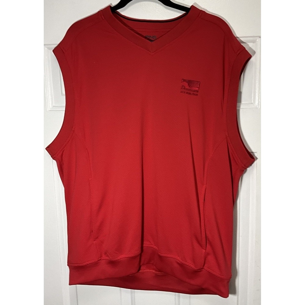 PING Performance Red Golf Sweater Vest Embroidered Desert Canyon Men's XL
